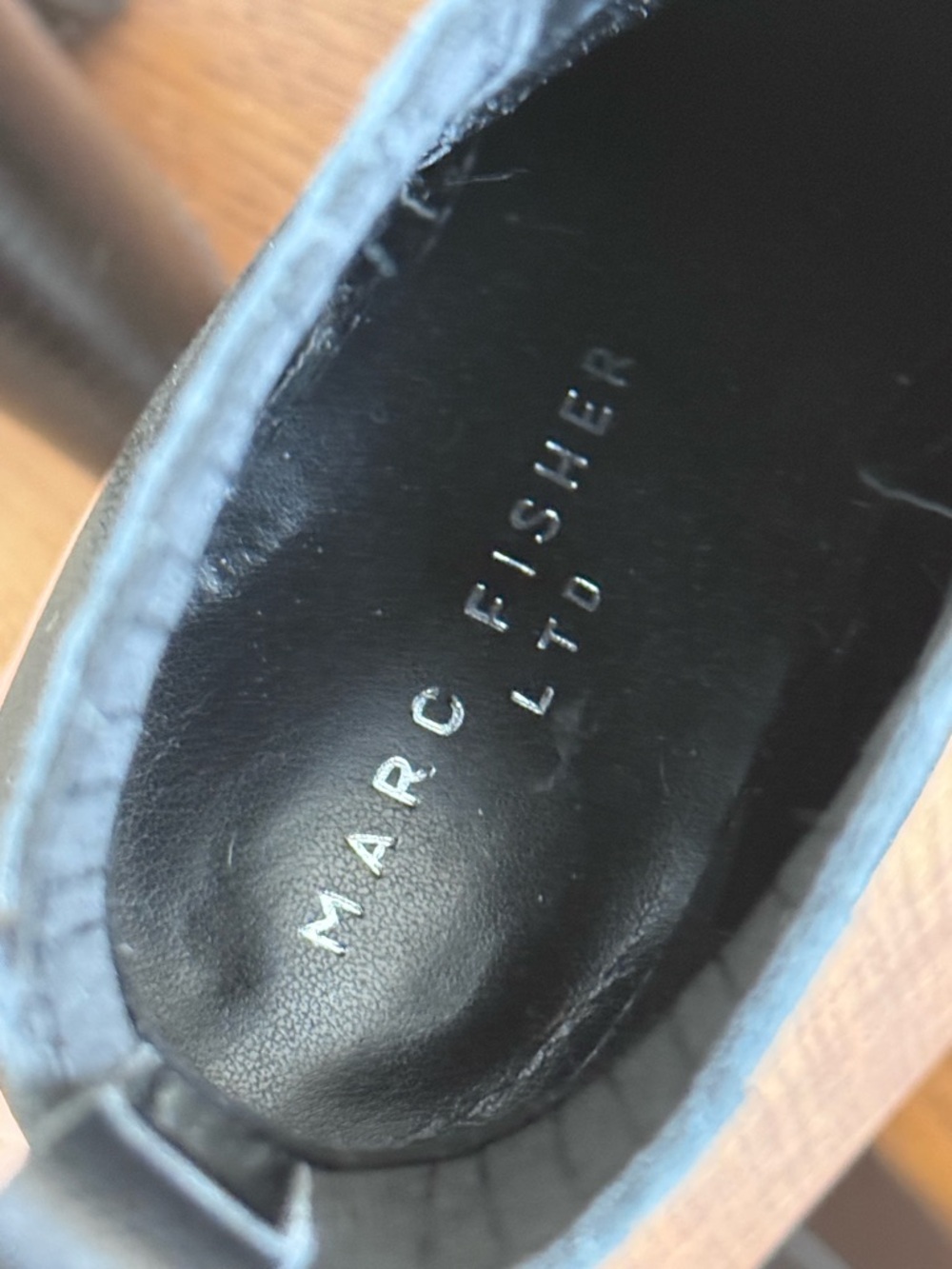 Marc Fisher Alva Black Leather Pointed Ankle Booties - Picture 5 of 8